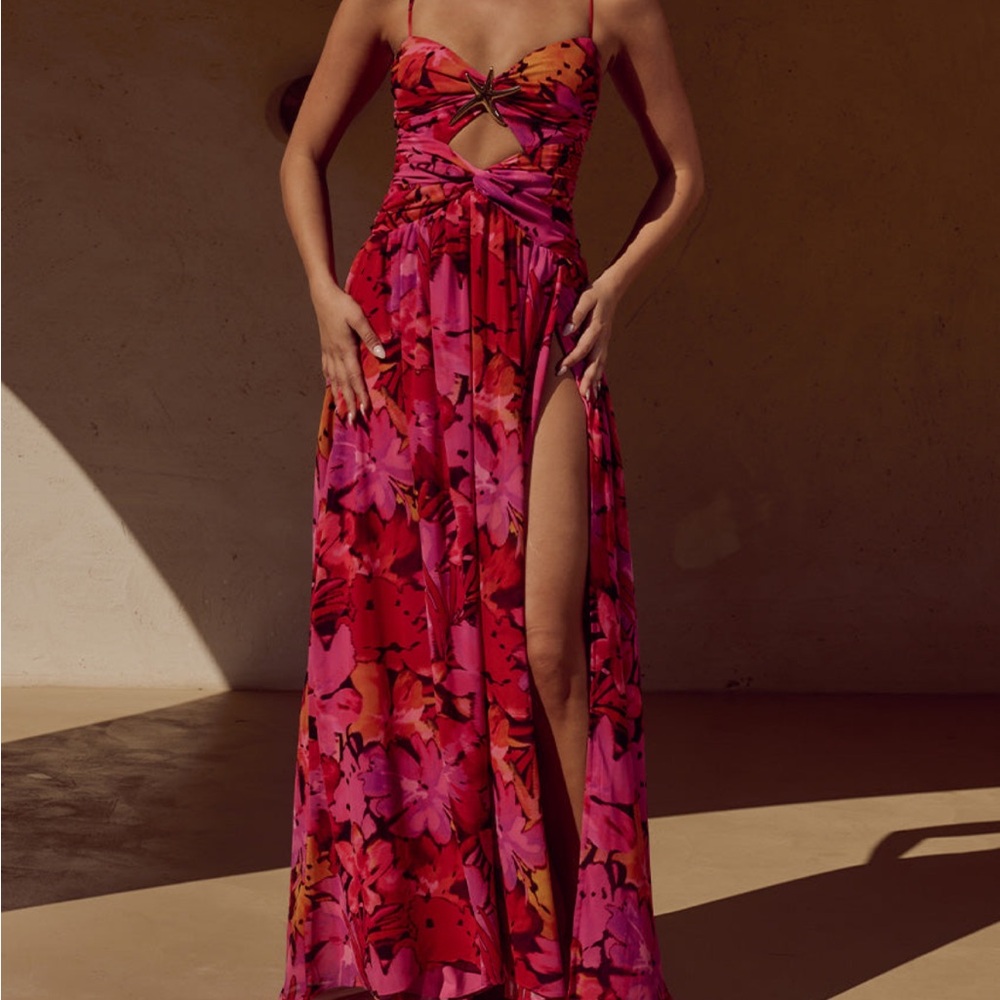 Runaway The Label Camille Maxi Dress Romance Print